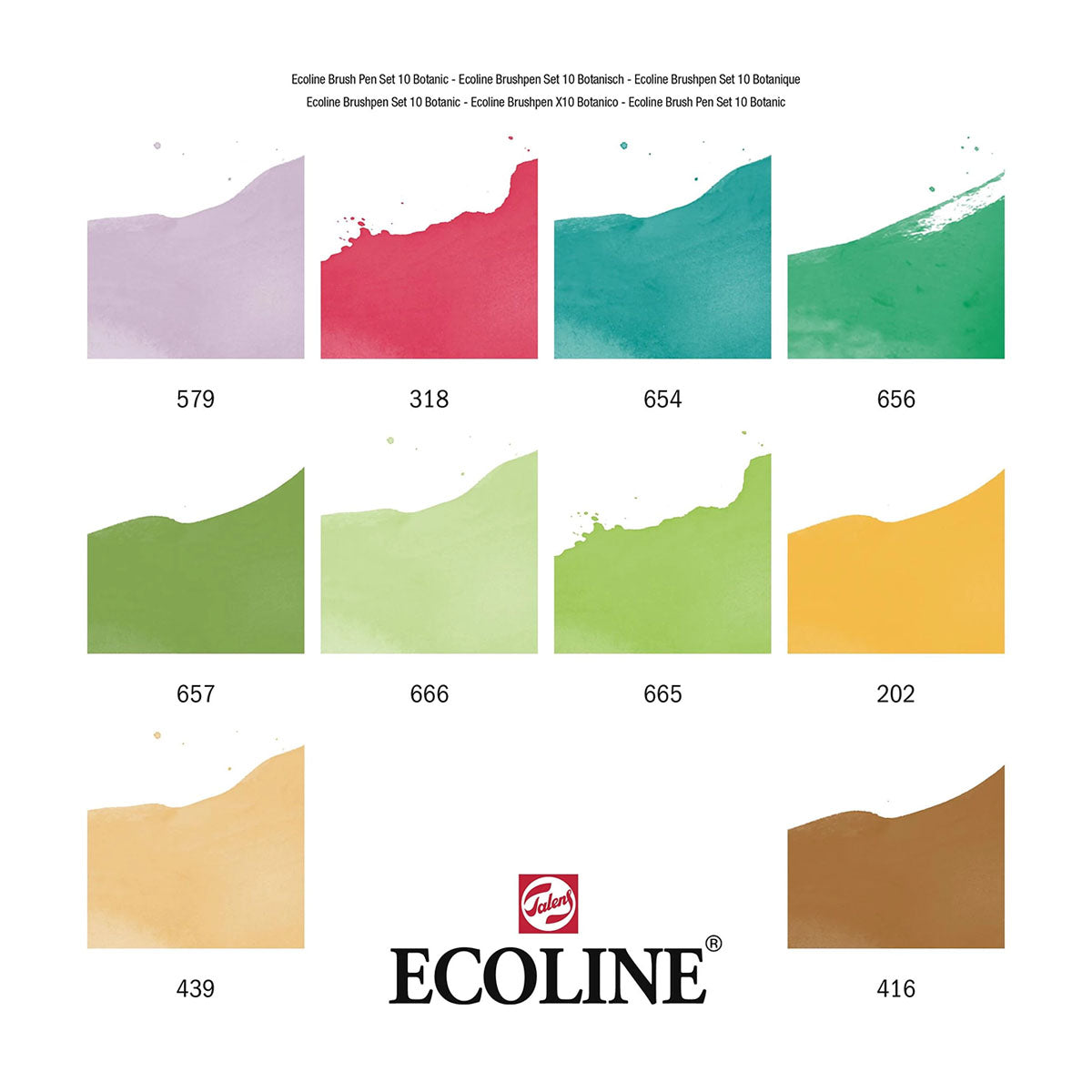 Talens Ecoline Brush Pen 10 set, Botanic Colors