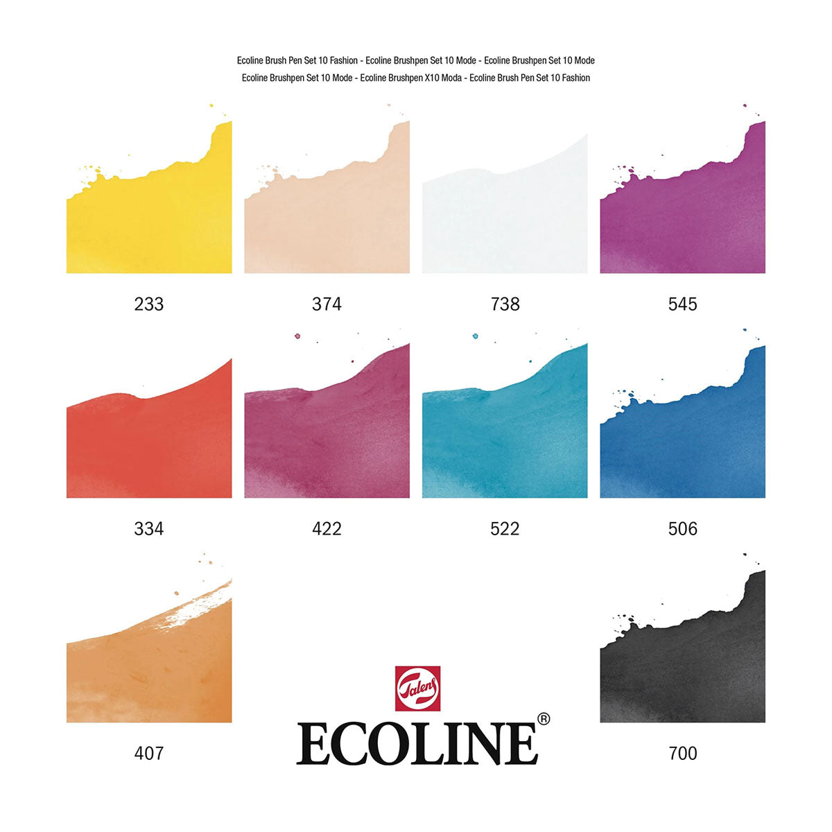 Talens Ecoline Brush Pen 10 set, Fashion Colors