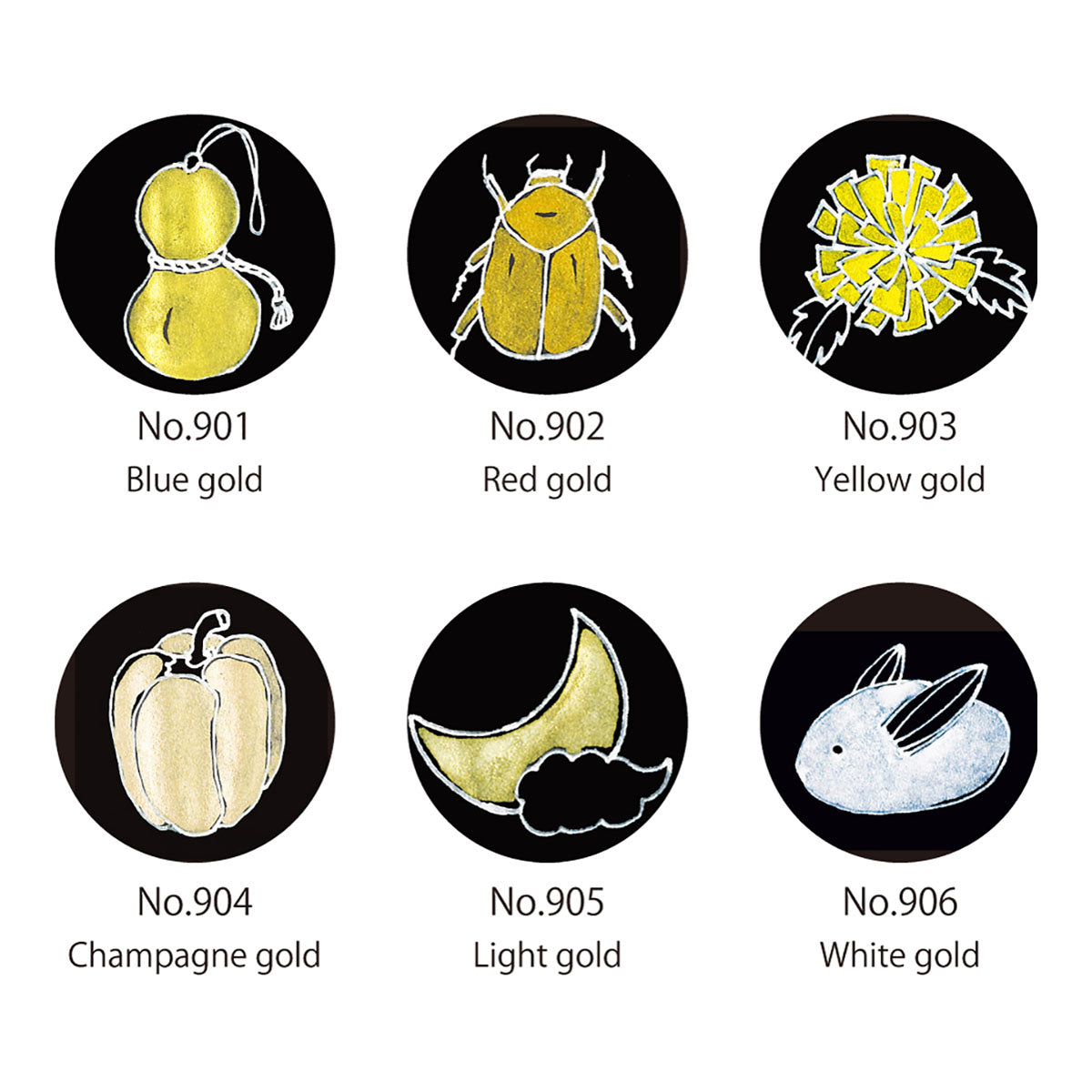 ZIG Kuretake Gansai Tambi Watercolor 6 set Starry Colors