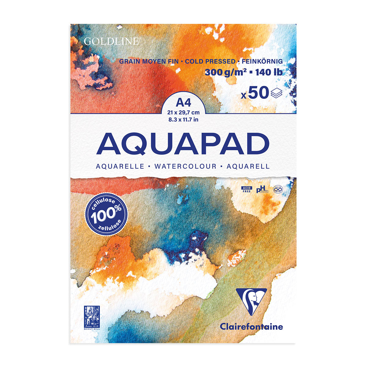 Clairefontaine Goldline Aquapad White A4 300g 50 sheets