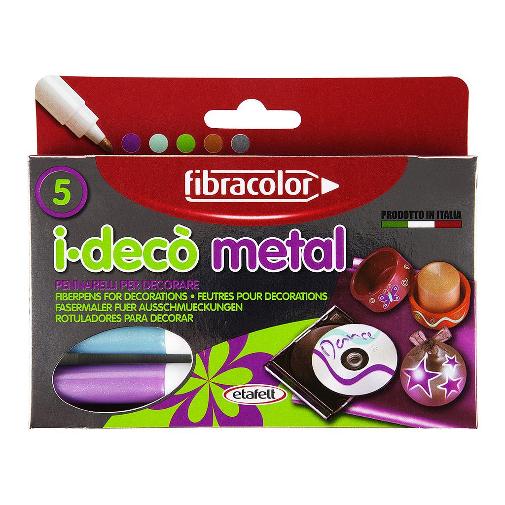 Fibracolor I-Deco Metal Fiber Pens 5set