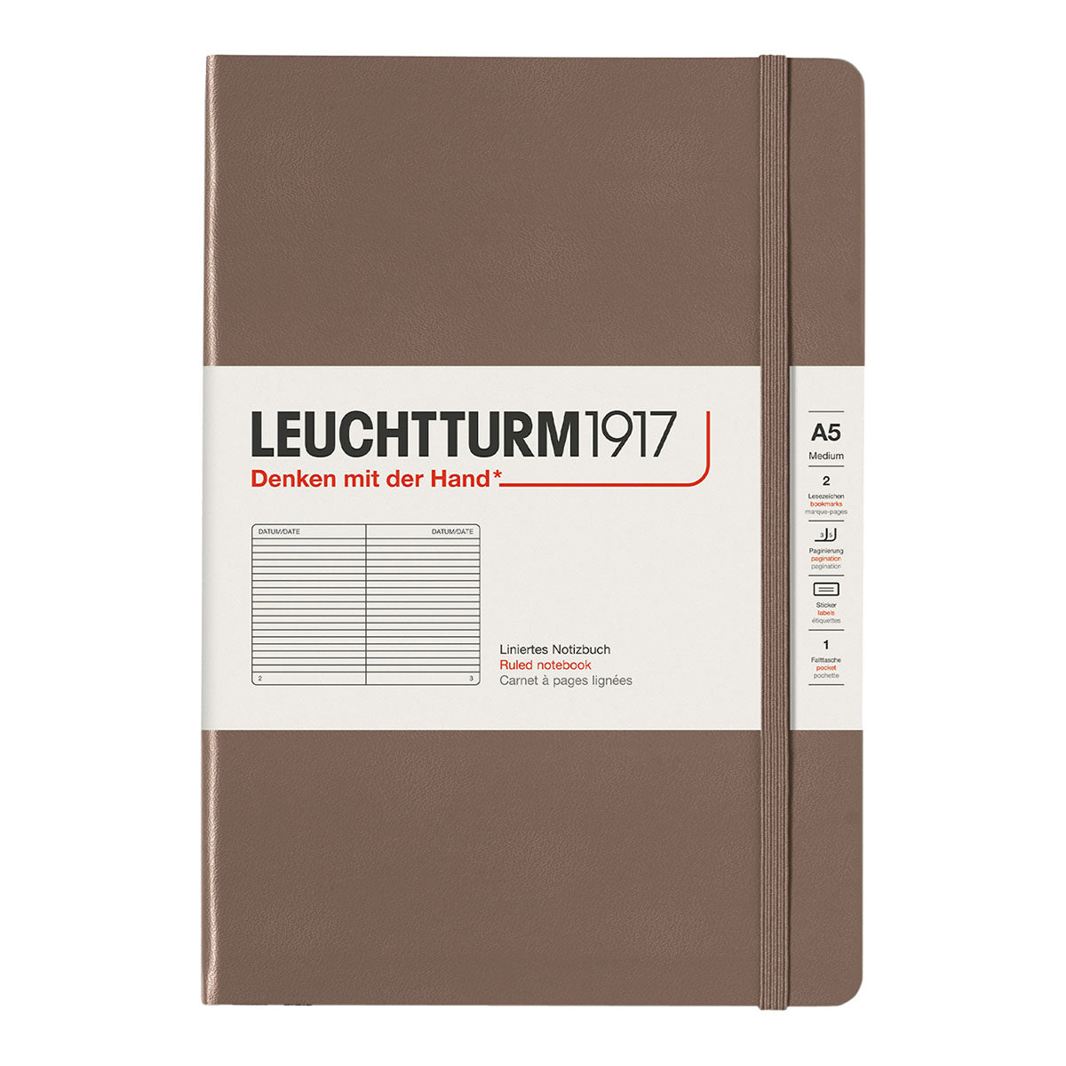 Leuchtturm1917 Notebook A5 Hard Cover, Ruled