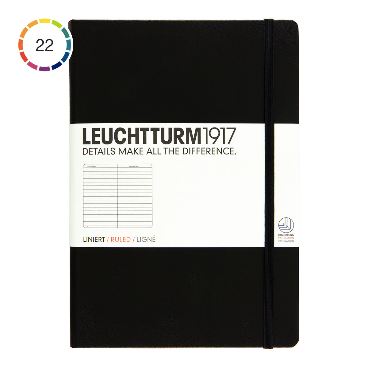 Leuchtturm1917 Notebook A5 Hard Cover, Ruled