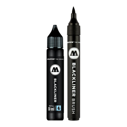 Molotow Blackliner Brush Pen + 30 ml Refill Set