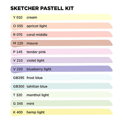 Molotow Sketcher Twin Marker 12 Set Pastel Kit