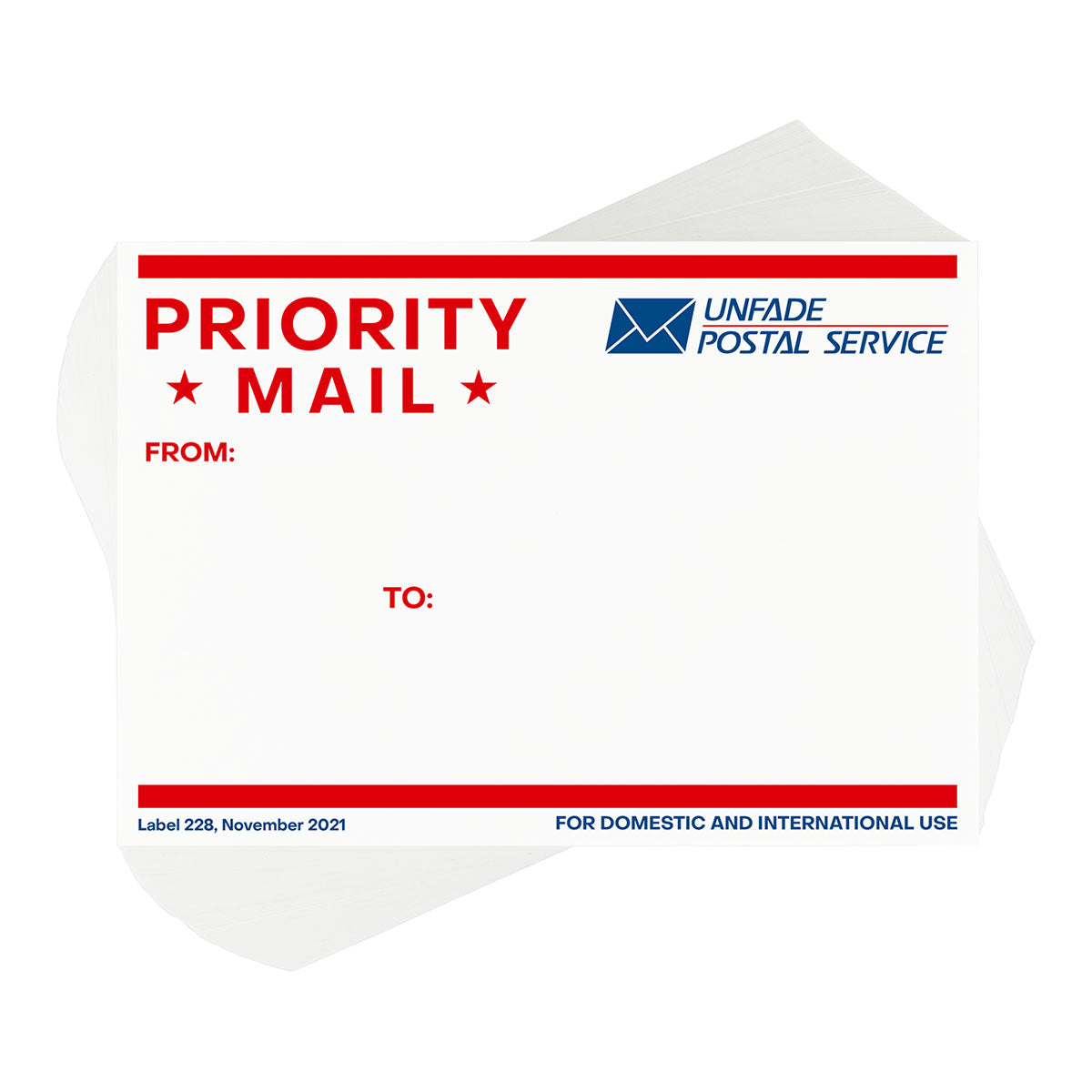 Priority Mail Stickers Red Stripes, 100 pcs