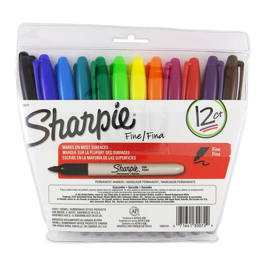 Sharpie Permanent Marker Fine Point 12 set, Main