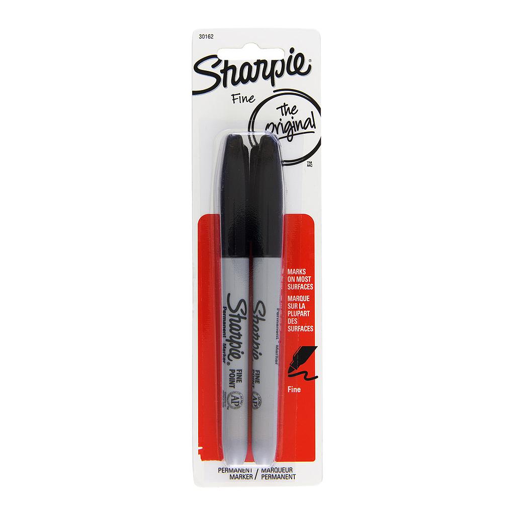 Sharpie Permanent Marker Fine Point, 2 set Black