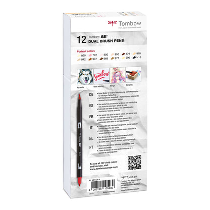 Tombow ABT Dual Brush Pen 12 set, Portrait Colors