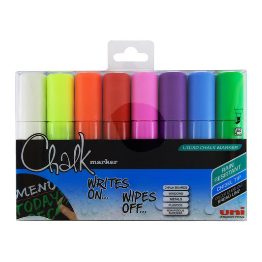 Uni Chalk Marker PWE-8K Broad, 8 mm 8 Set