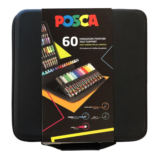 Uni Posca Markers Mixed 60 Set Suitcase