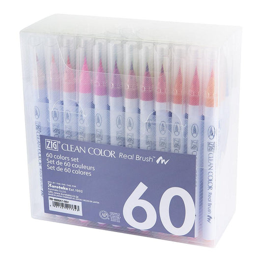 ZIG Kuretake Clean Color Real Brush Pen 60 Set