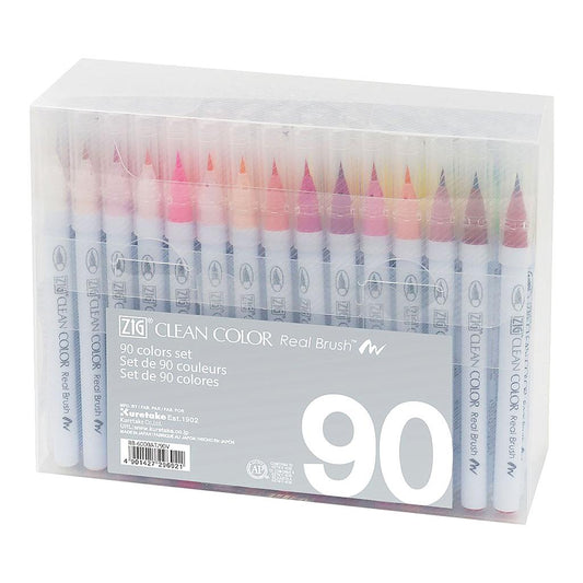 ZIG Kuretake Clean Color Real Brush Pen 90 Set