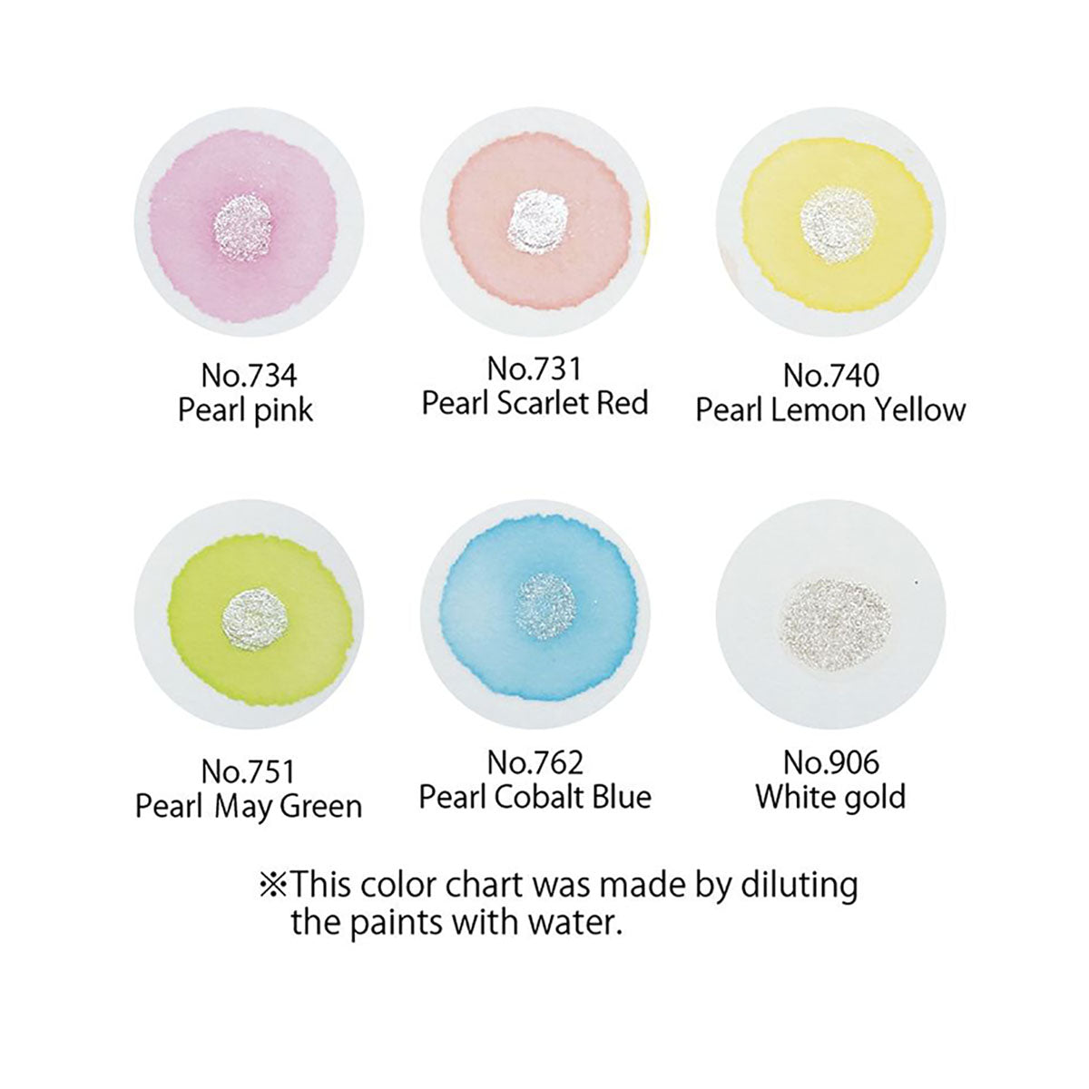 ZIG Kuretake Gansai Tambi Watercolor 6 set Pearl Colors