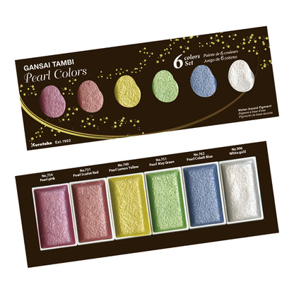 ZIG Kuretake Gansai Tambi Watercolor 6 set Pearl Colors