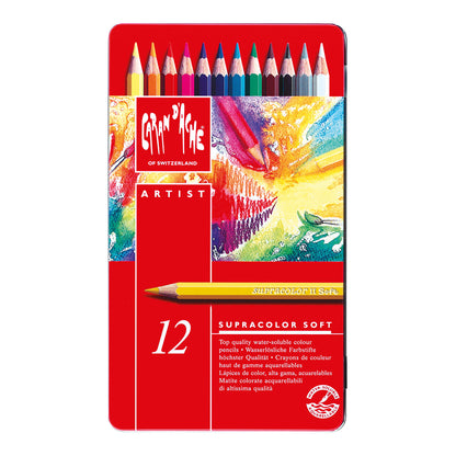 Caran d'Ache Supracolor Soft Aquarelle Coloured Pencils 12 Set