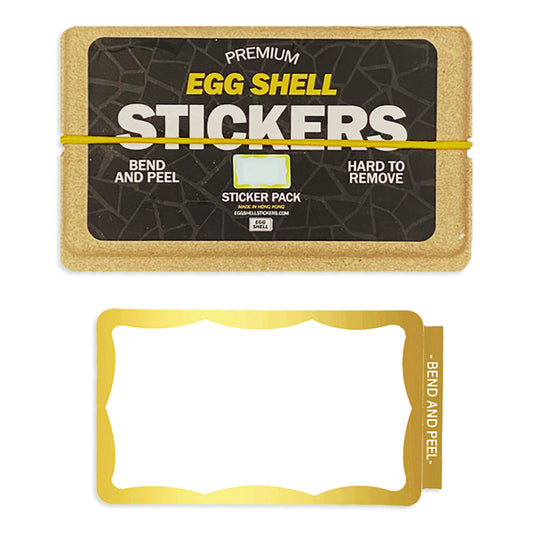 Egg Shell Stickers Gold Wavy Border 50 pcs