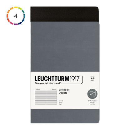 Leuchtturm1917 Jottbook A5 Pack of 2, Ruled