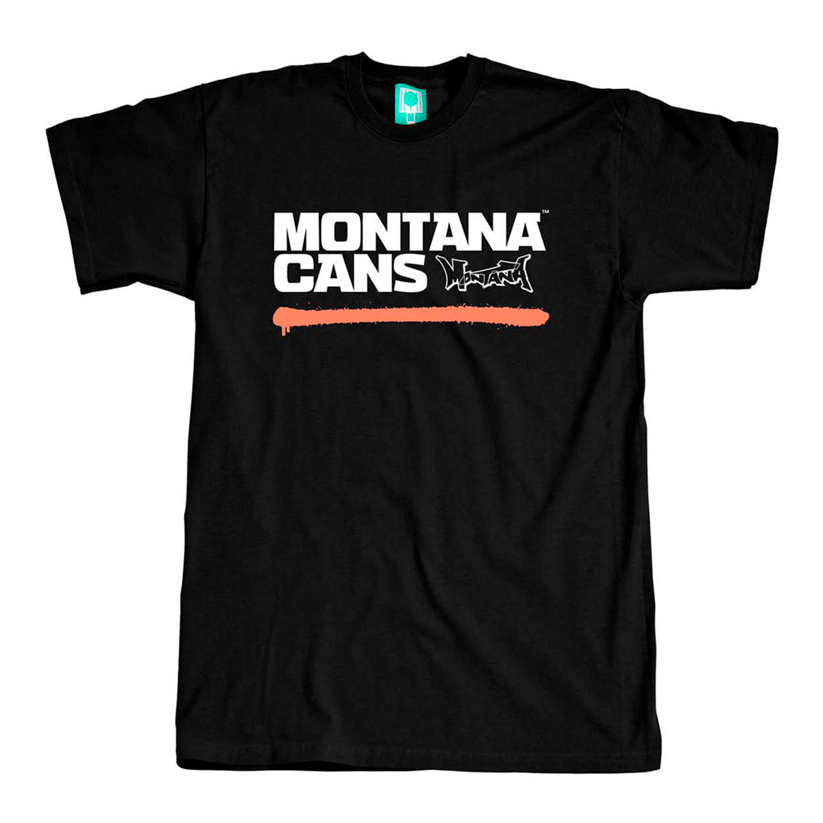 Montana Cans Typo Logo Underline T-Shirt White Black Shrimp