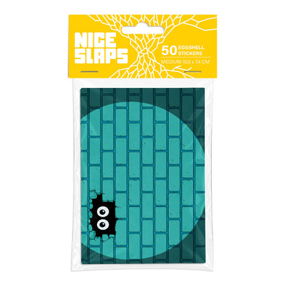 NICE SLAPS Eggshell Sticker Brick Lights Turquoise, Medium 50pcs