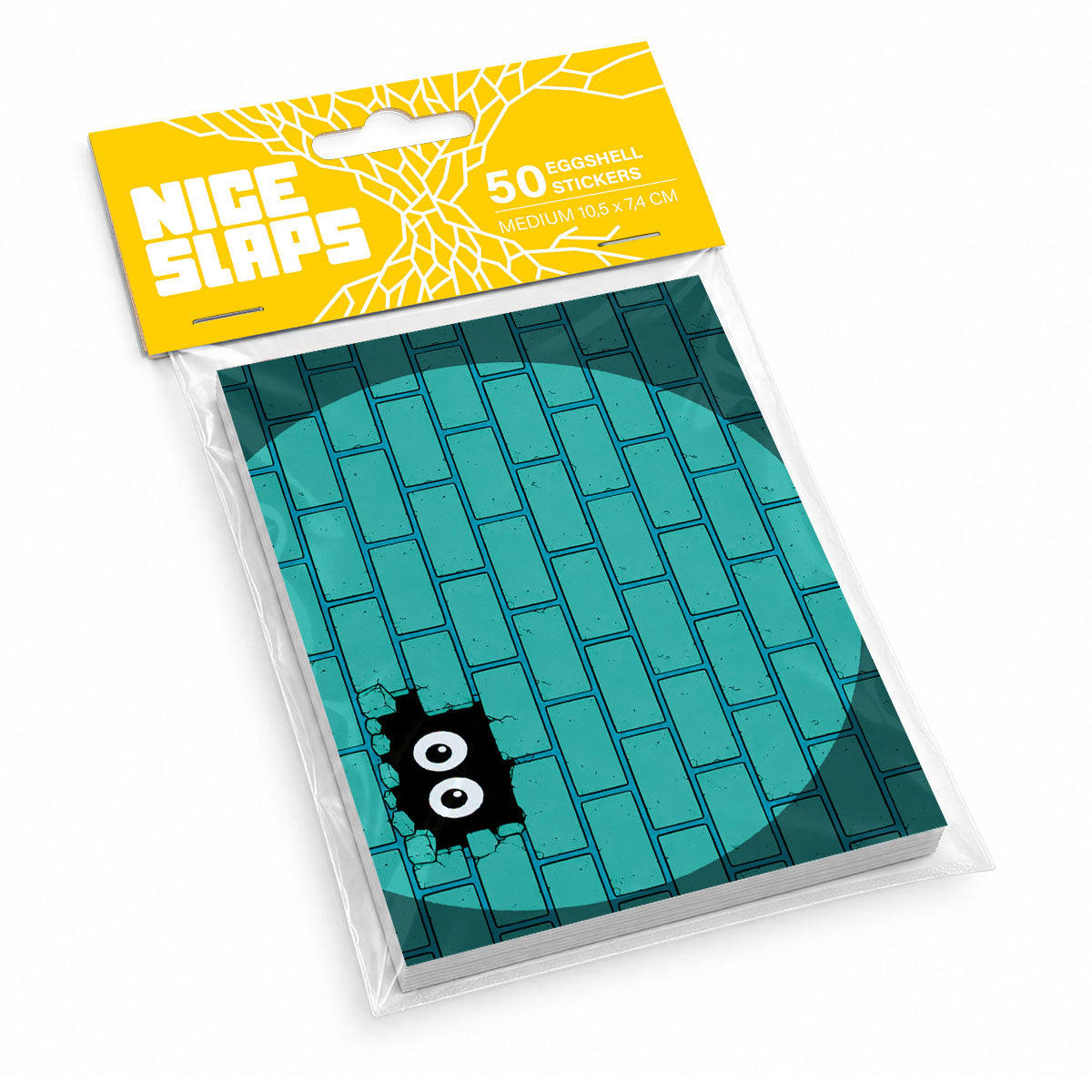 NICE SLAPS Eggshell Sticker Brick Lights Turquoise, Medium 50pcs