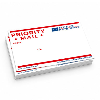 NICE SLAPS Eggshell Sticker Priority Mail Red, Medium 50pcs