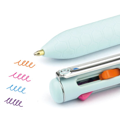Pentel iZee Ballpoint Pen 4 Colors 1mm Orange, Pink, Light Blue, Violet