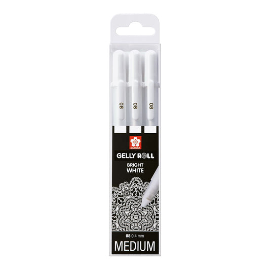 Sakura Gelly Roll 08 Medium 0.4 mm 3 set White Colors