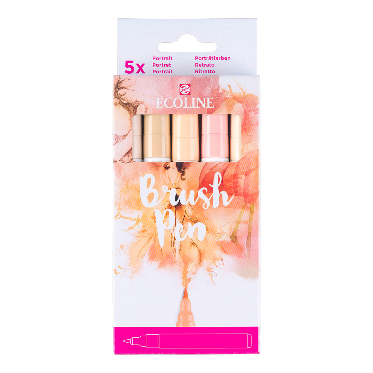 Talens Ecoline Brush Pen 5 set, Portrait Colors