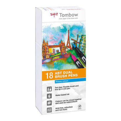 Tombow ABT Dual Brush Pen 18set, Primary Colors